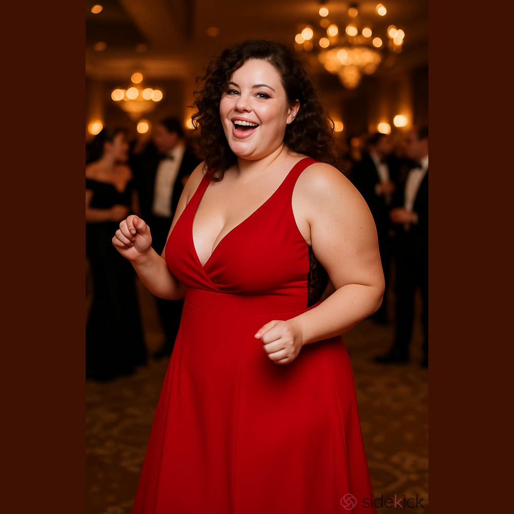 Jim Hjelm Red Event Gown Floor Length Black Lace Racerback Tall Long Chiffon 1X